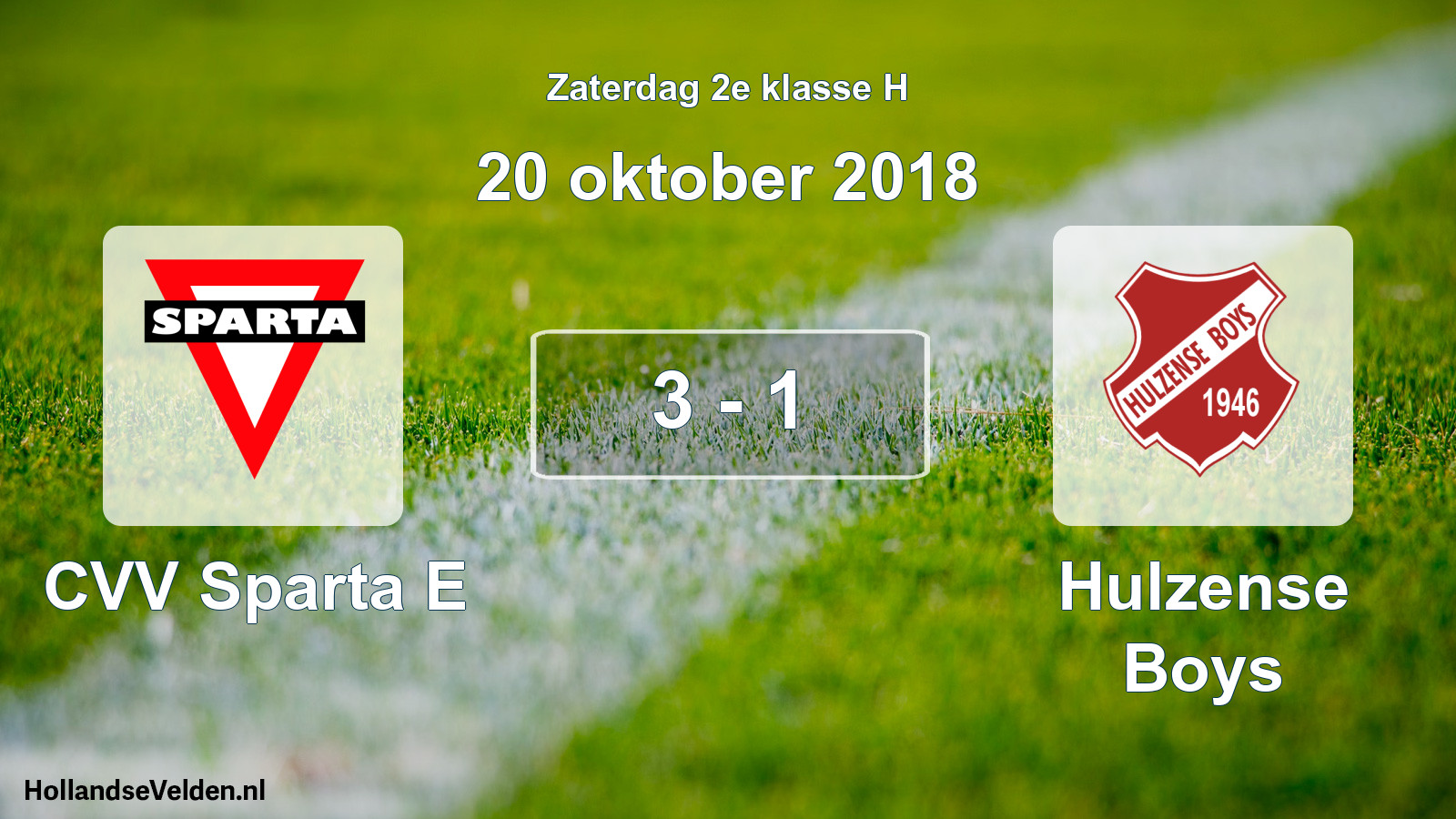Total number of matches played: CVV Sparta E - Hulzense Boys 3 - 1 (20 October 2018)