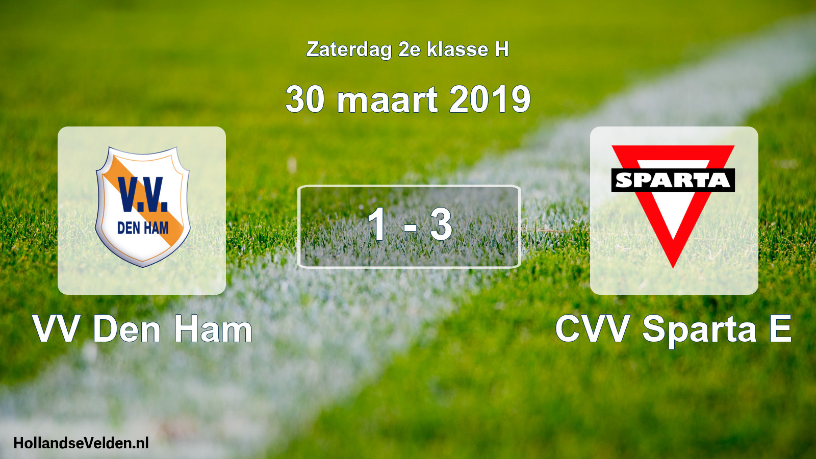 Total number of matches played: VV Den Ham - CVV Sparta E 1 - 3 (30 March 2019)