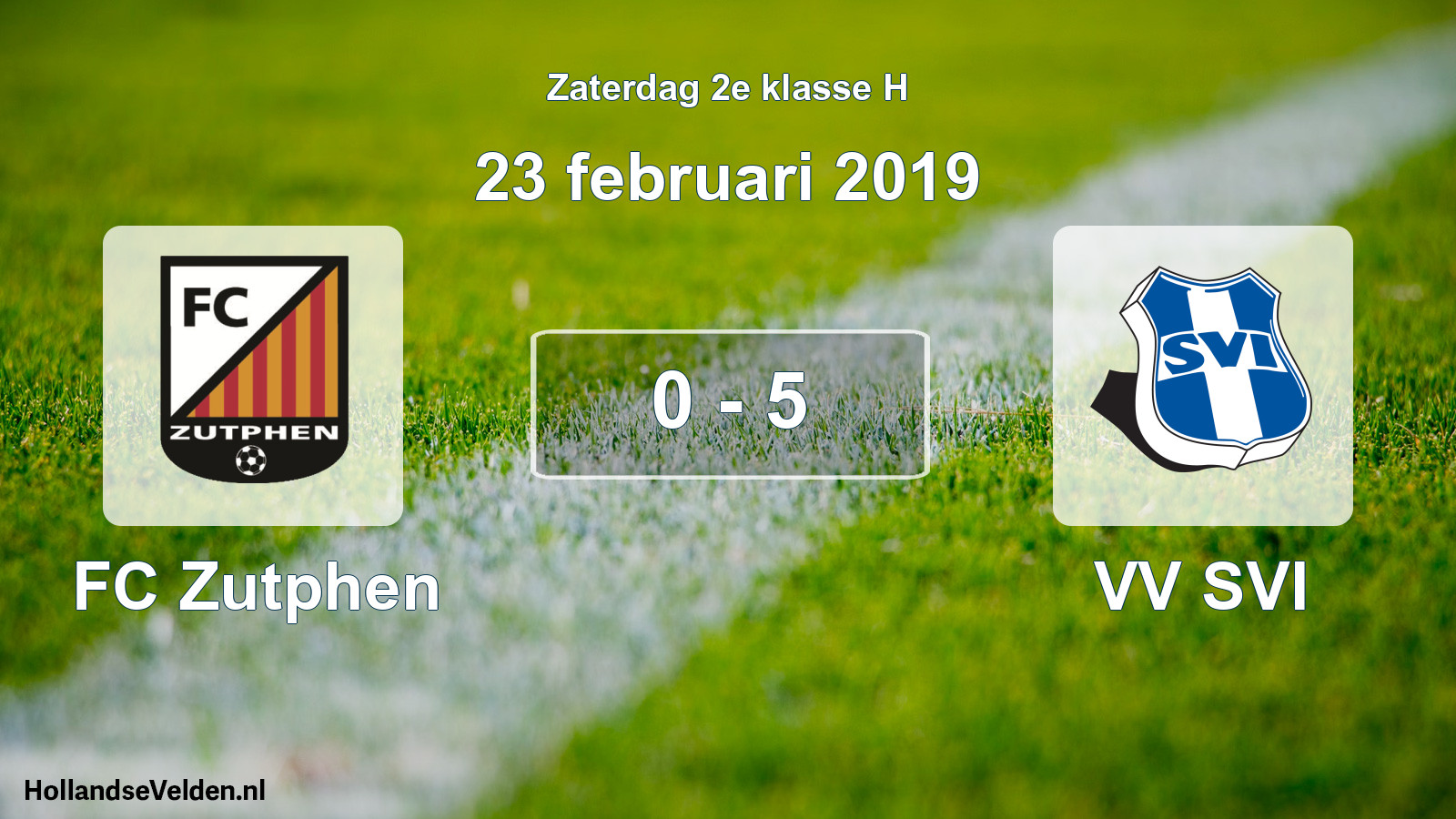 Total number of matches played: FC Zutphen - VV SVI 0 - 5 (23 February 2019)