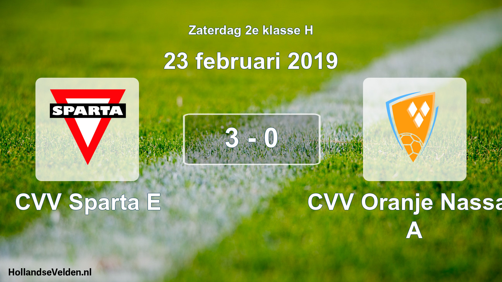 Total number of matches played: CVV Sparta E - CVV Oranje Nassau A 3 - 0 (23 February 2019)