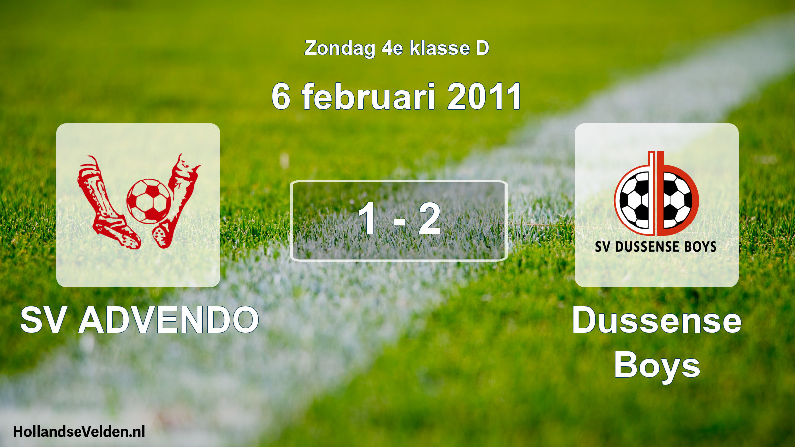 Total number of matches played: SV ADVENDO - Dussense Boys 1 - 2 (6 February 2011)