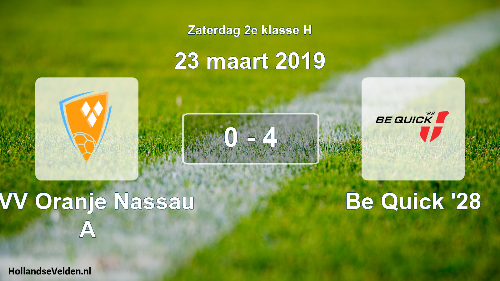 Total number of matches played: CVV Oranje Nassau A - Be Quick '28 0 - 4 (23 March 2019)