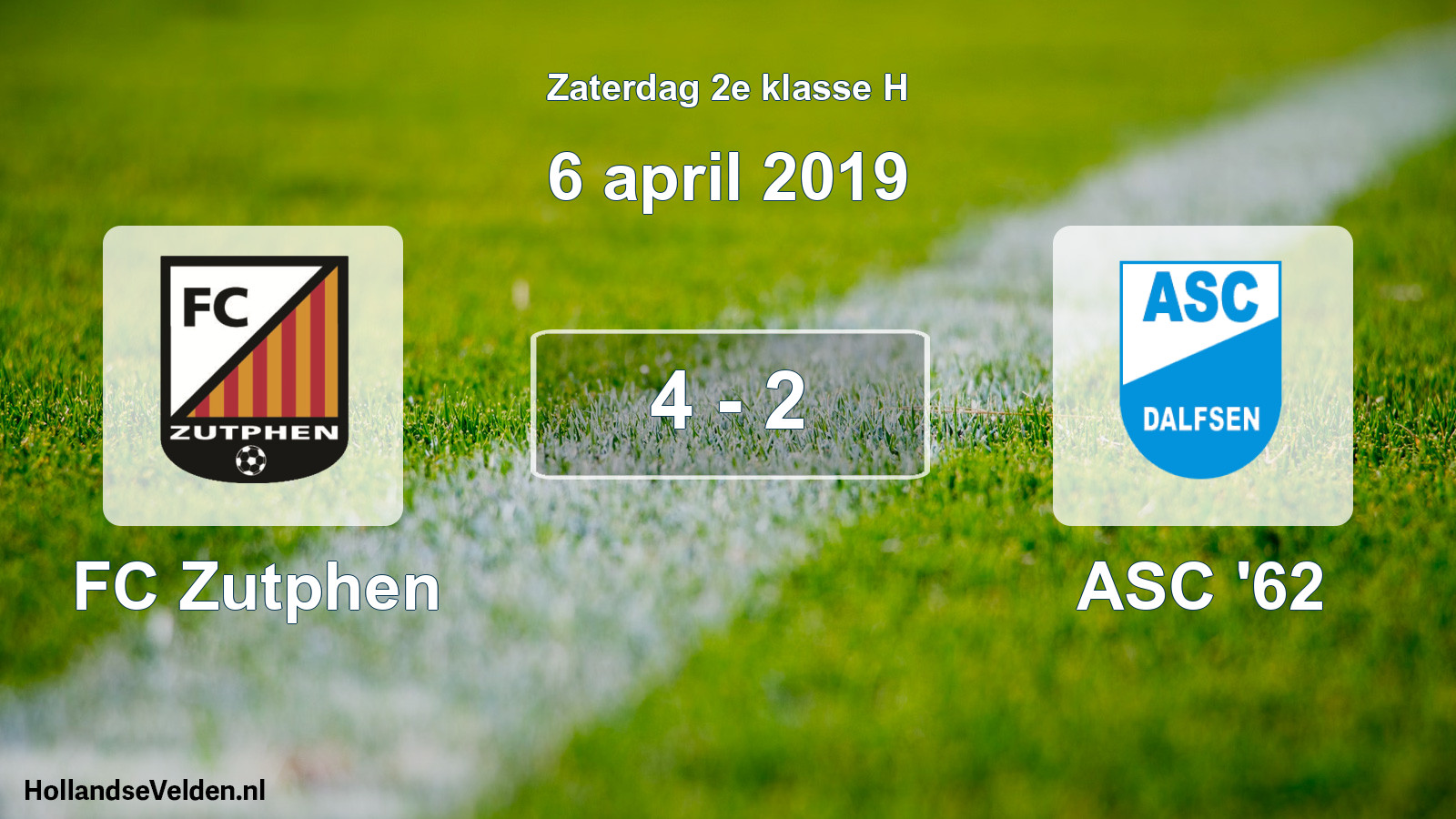 Total number of matches played: FC Zutphen - ASC '62 4 - 2 (6 April 2019)