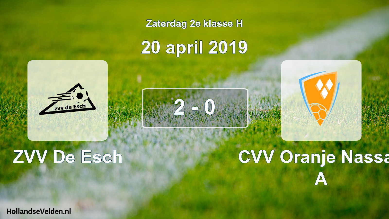 Total number of matches played: ZVV De Esch - CVV Oranje Nassau A 2 - 0 (20 April 2019)