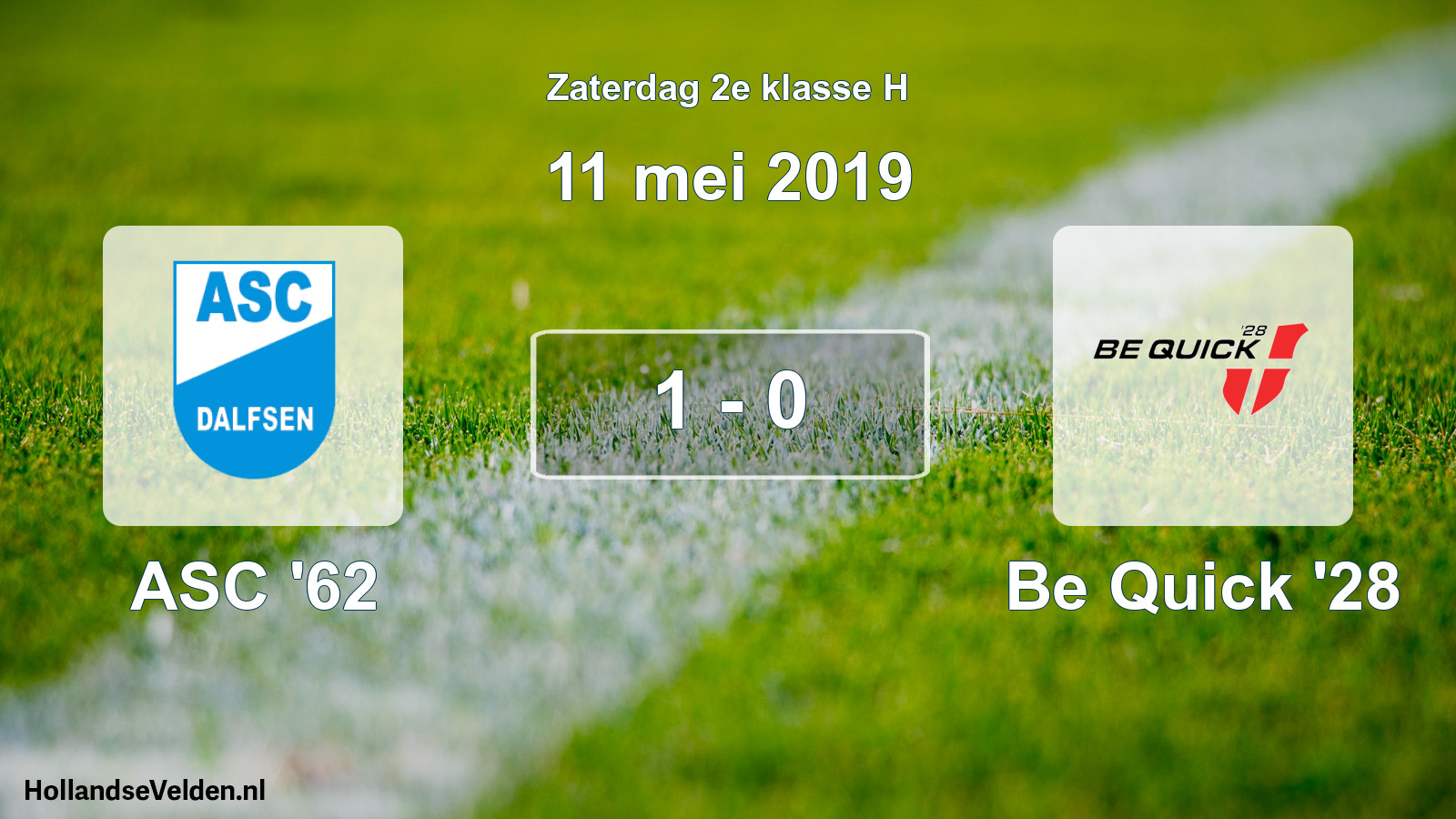 Total number of matches played: ASC '62 - Be Quick '28 1 - 0 (11 May 2019)