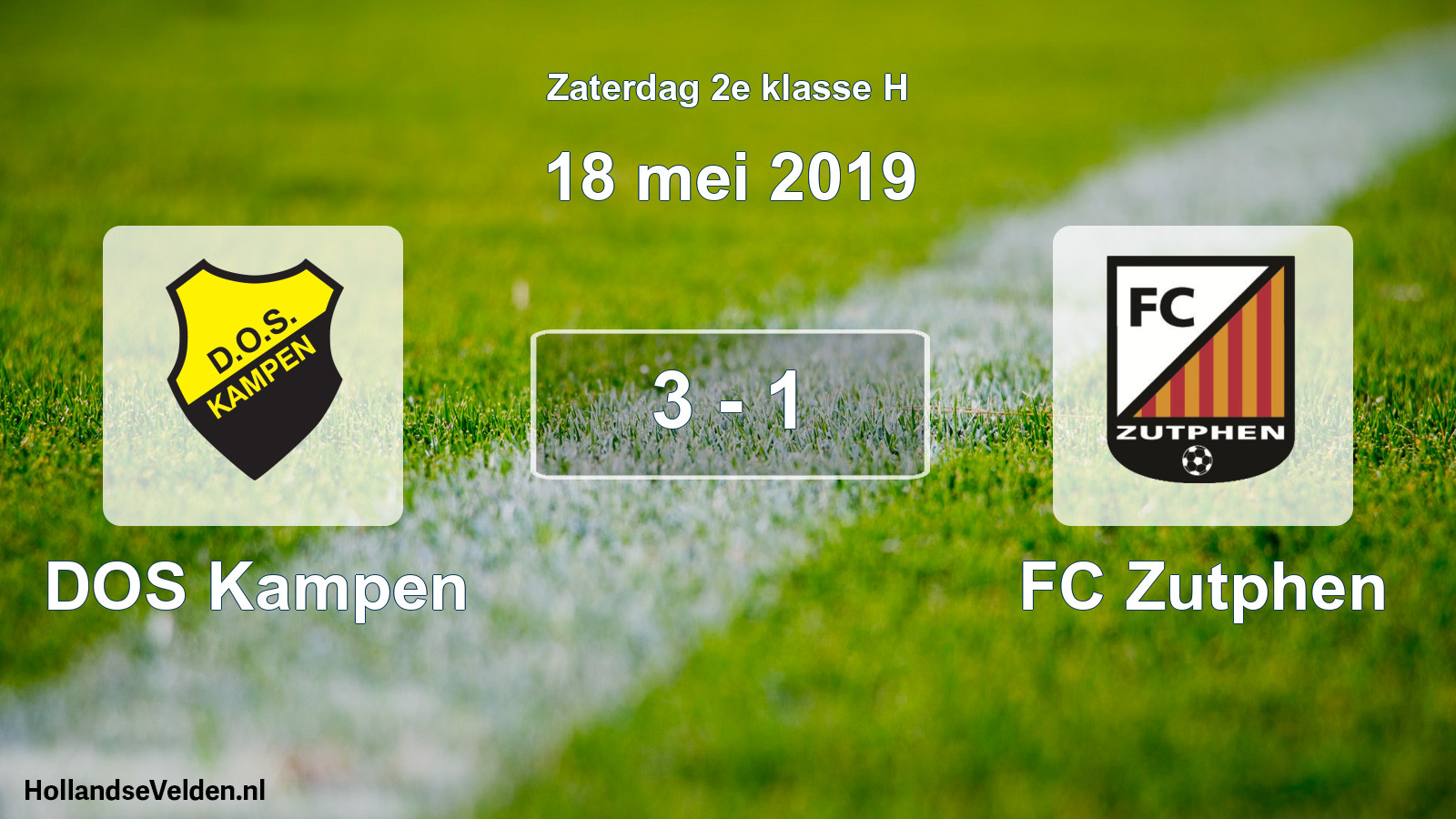 Total number of matches played: DOS Kampen - FC Zutphen 3 - 1 (18 May 2019)