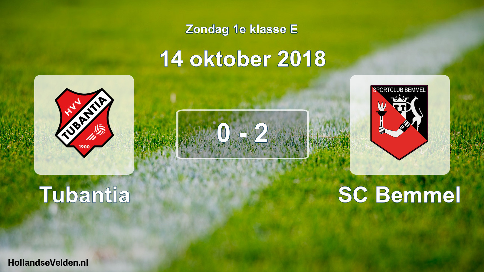 Total number of matches played: Tubantia - SC Bemmel 0 - 2 (14 October 2018)