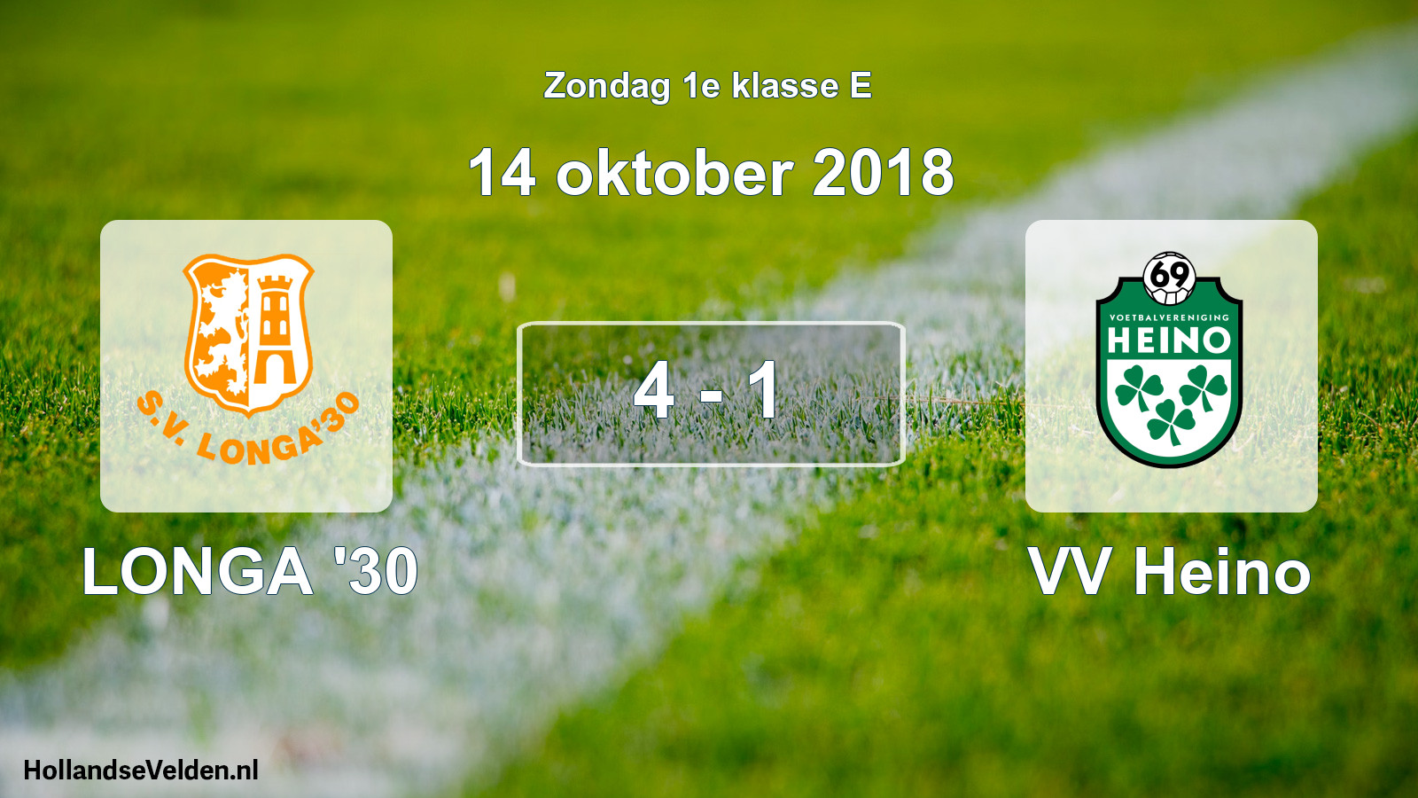 Total number of matches played: LONGA '30 - VV Heino 4 - 1 (14 October 2018)