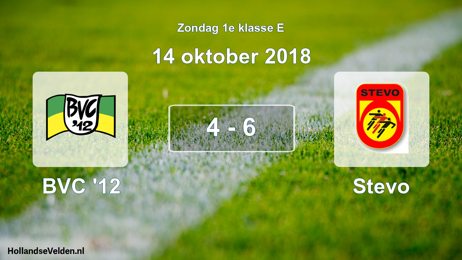 Total number of matches played: BVC '12 - Stevo 4 - 6 (14 October 2018)