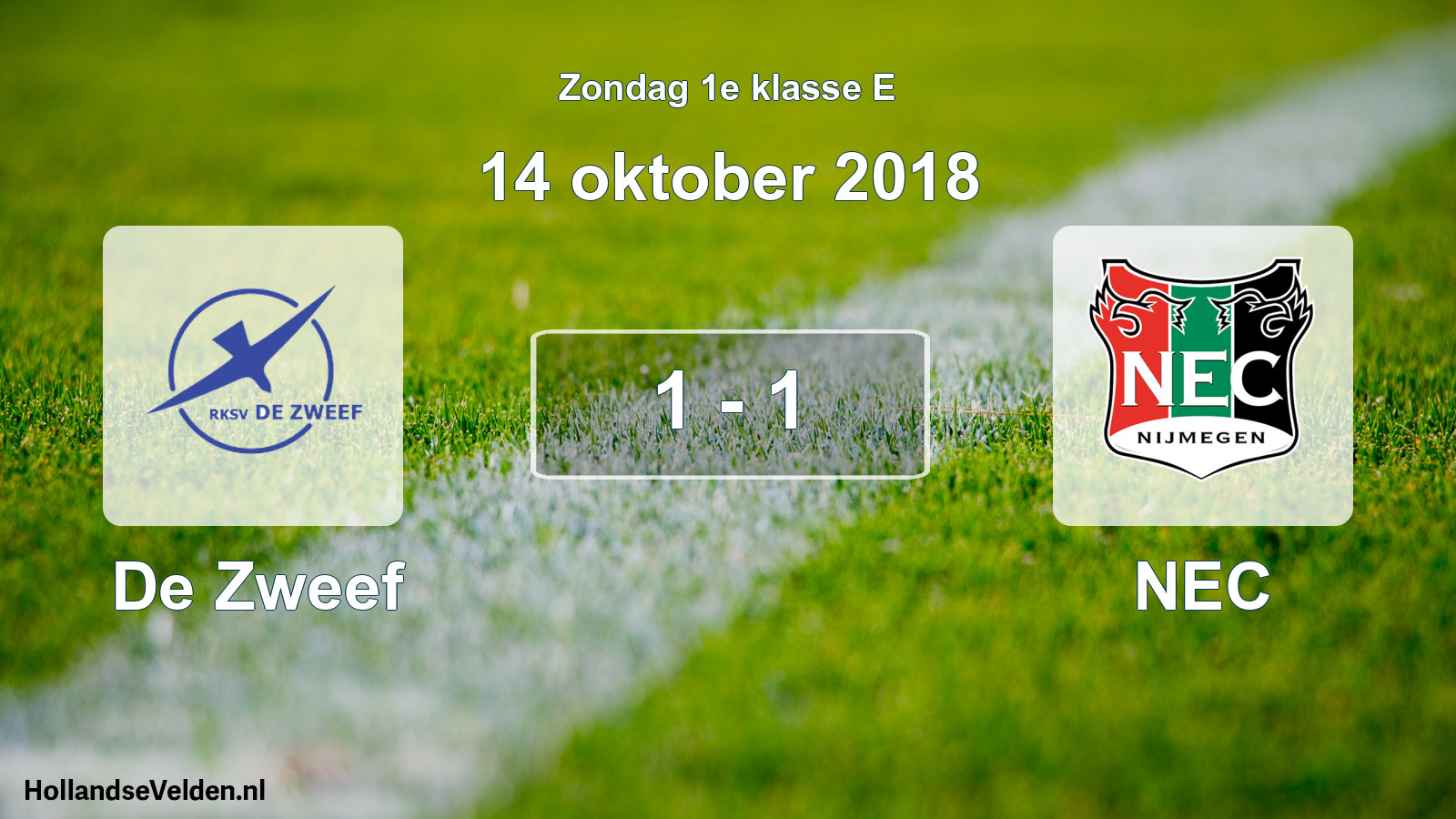Total number of matches played: De Zweef - NEC 1 - 1 (14 October 2018)