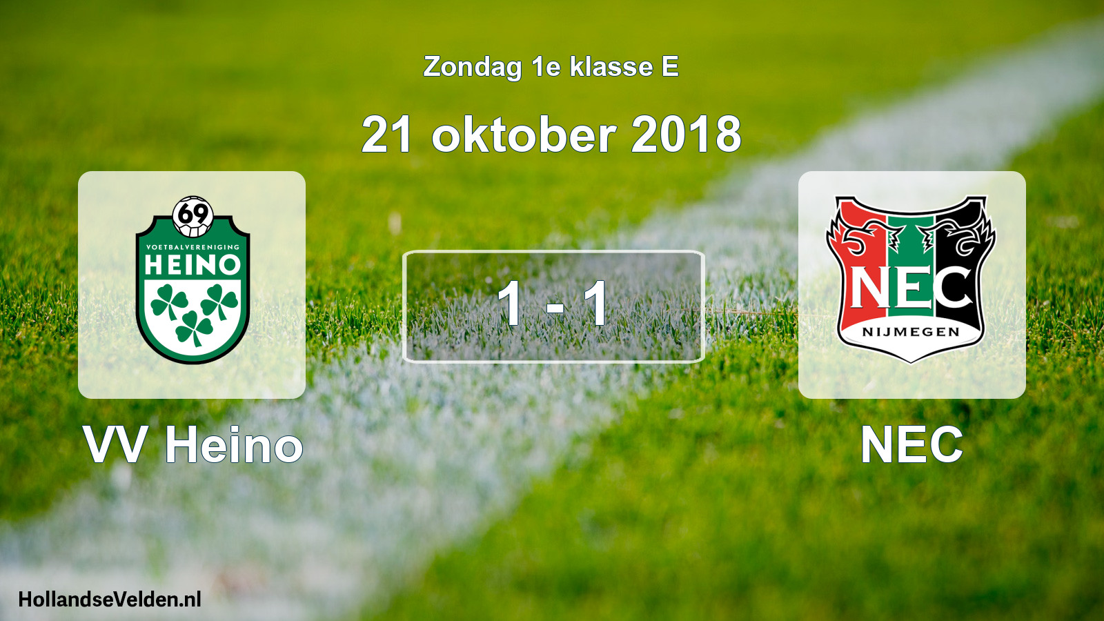 Total number of matches played: VV Heino - NEC 1 - 1 (21 October 2018)