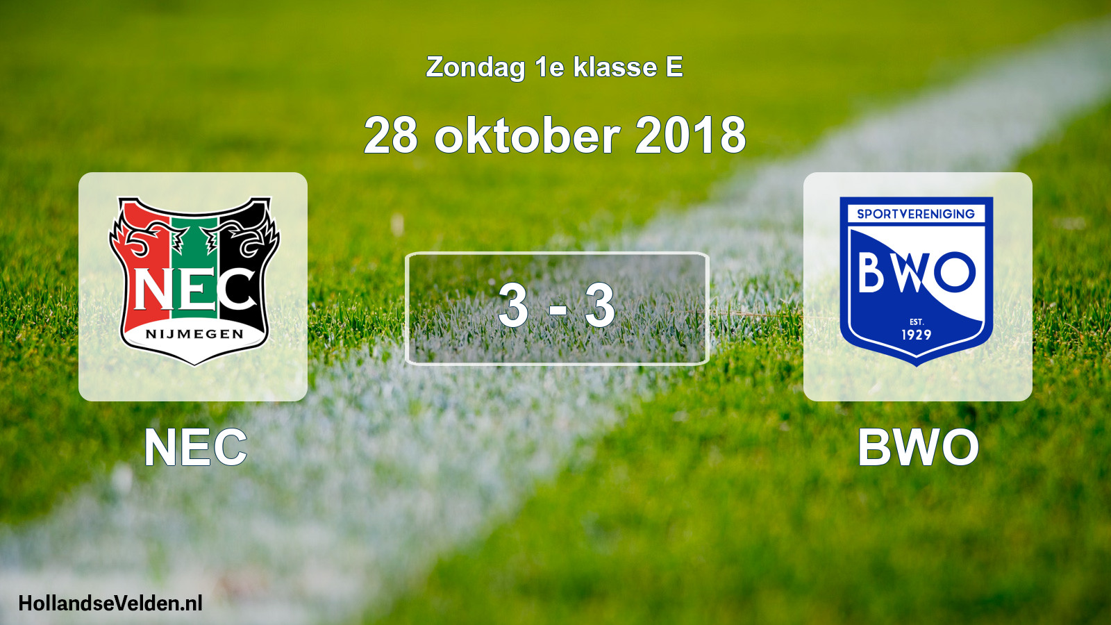 Total number of matches played: NEC - BWO 3 - 3 (28 October 2018)