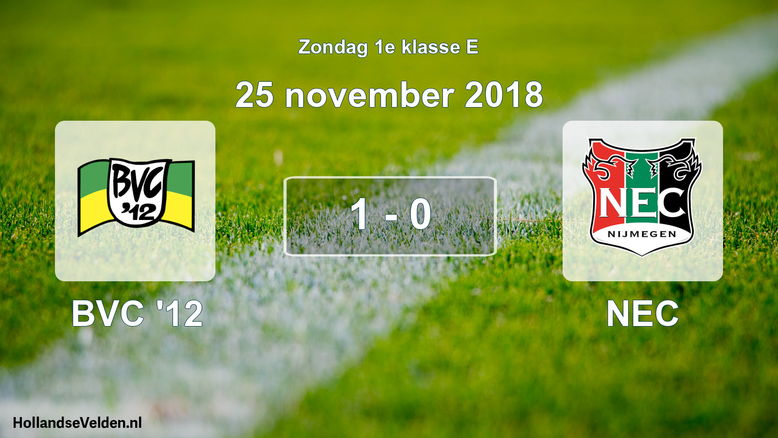 Total number of matches played: BVC '12 - NEC 1 - 0 (25 November 2018)