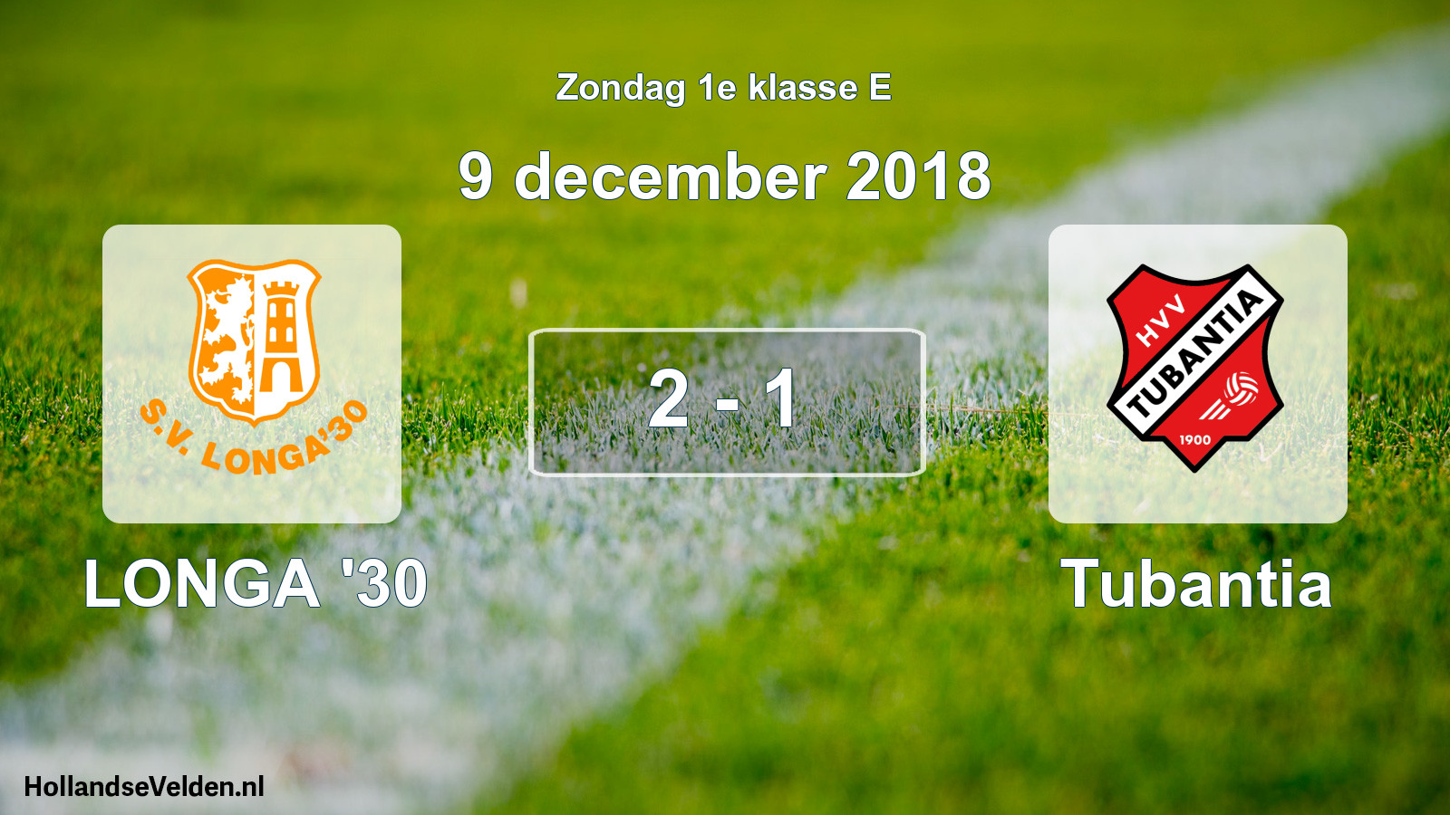 Total number of matches played: LONGA '30 - Tubantia 2 - 1 (9 December 2018)