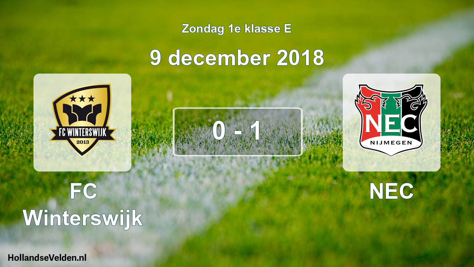 Total number of matches played: FC Winterswijk - NEC 0 - 1 (9 December 2018)