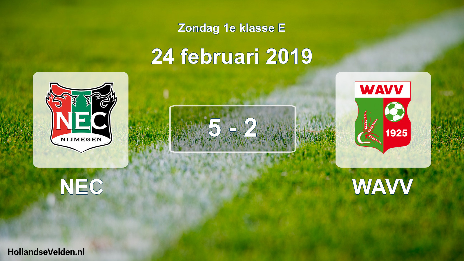Total number of matches played: NEC - WAVV 5 - 2 (24 February 2019)