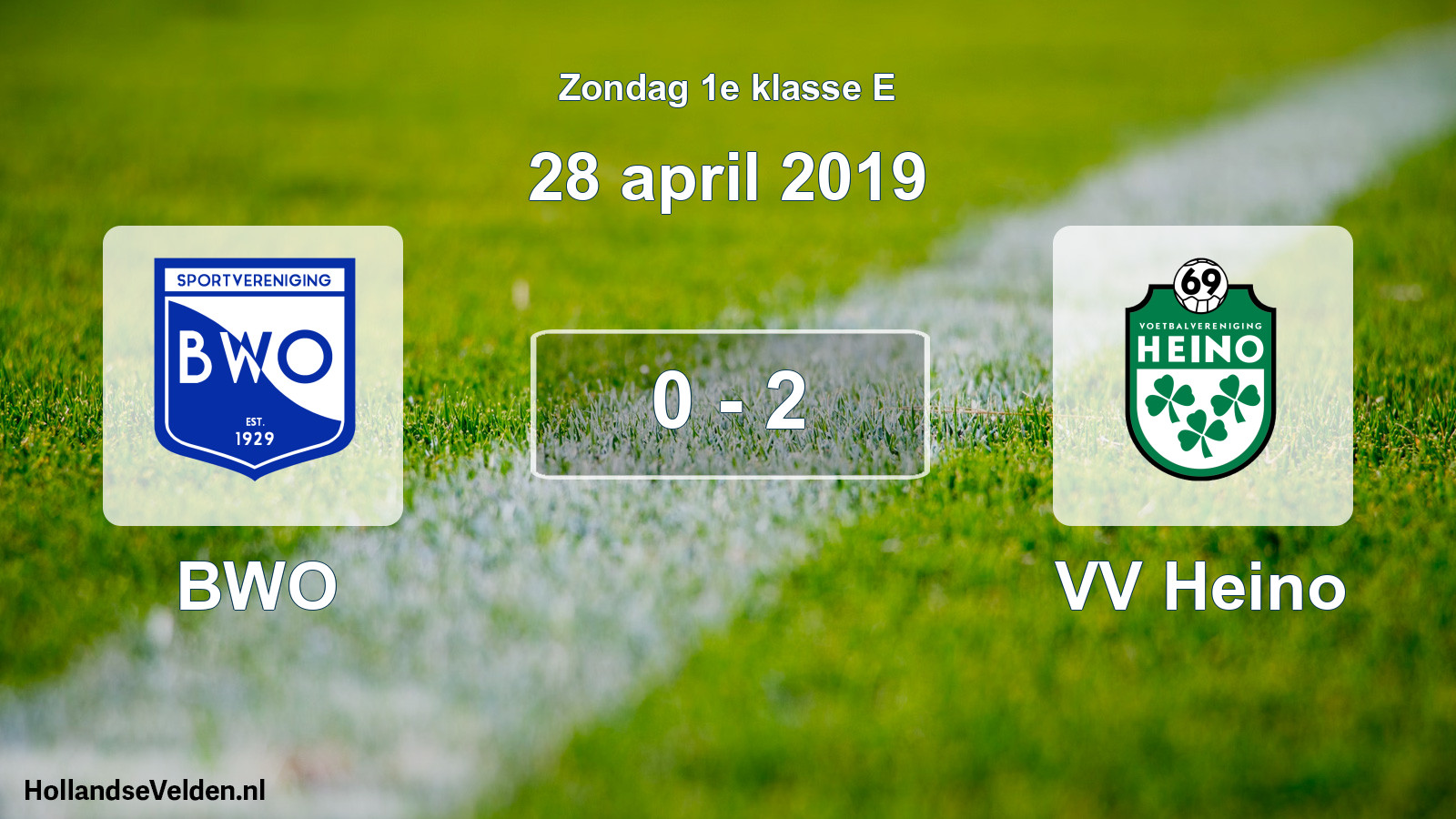 Total number of matches played: BWO - VV Heino 0 - 2 (28 April 2019)