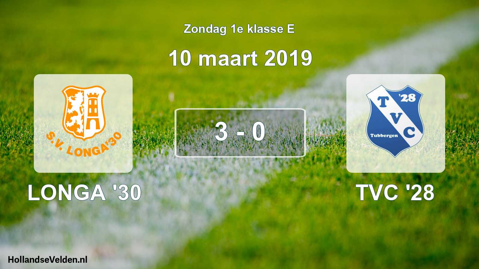Total number of matches played: LONGA '30 - TVC '28 3 - 0 (10 March 2019)