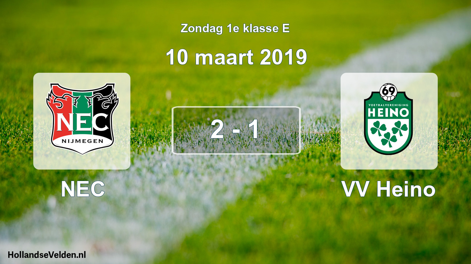 Total number of matches played: NEC - VV Heino 2 - 1 (10 March 2019)
