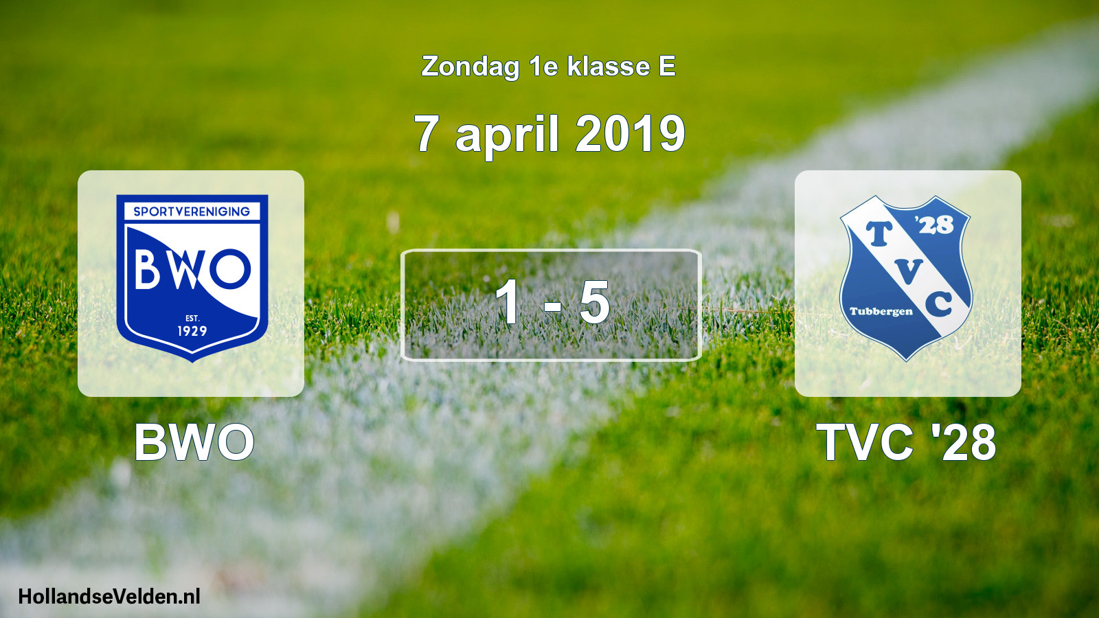 Total number of matches played: BWO - TVC '28 1 - 5 (7 April 2019)
