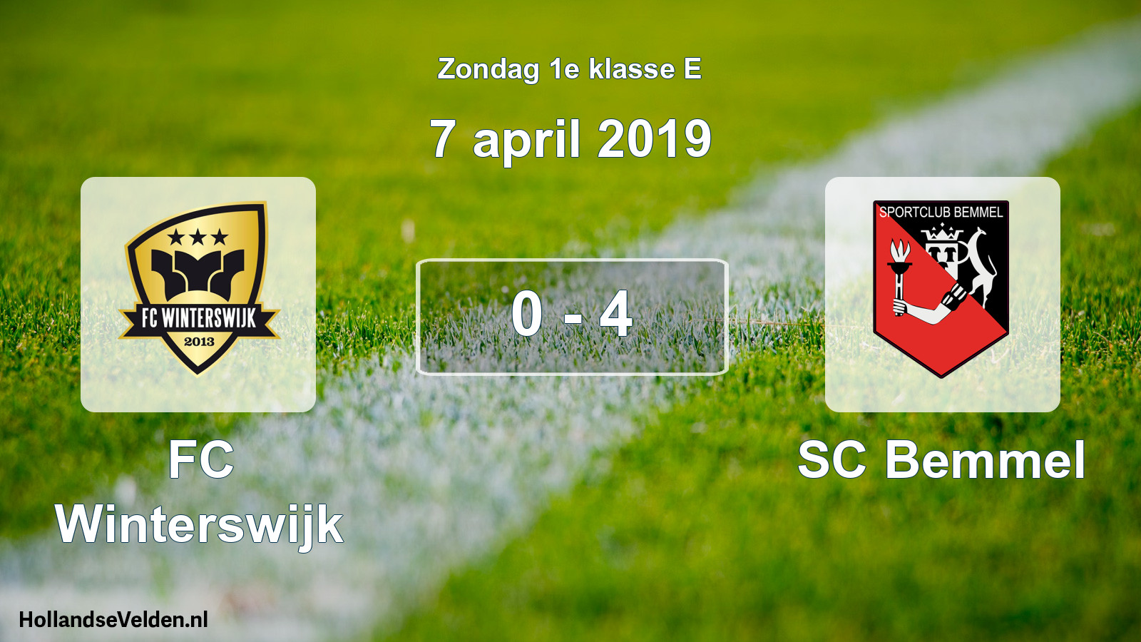 Total number of matches played: FC Winterswijk - SC Bemmel 0 - 4 (7 April 2019)