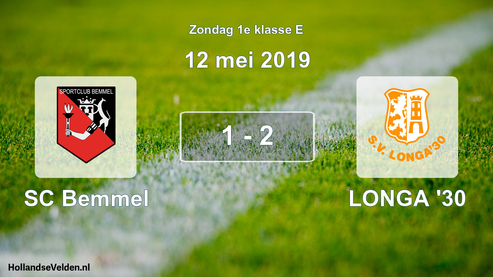 Total number of matches played: SC Bemmel - LONGA '30 1 - 2 (12 May 2019)