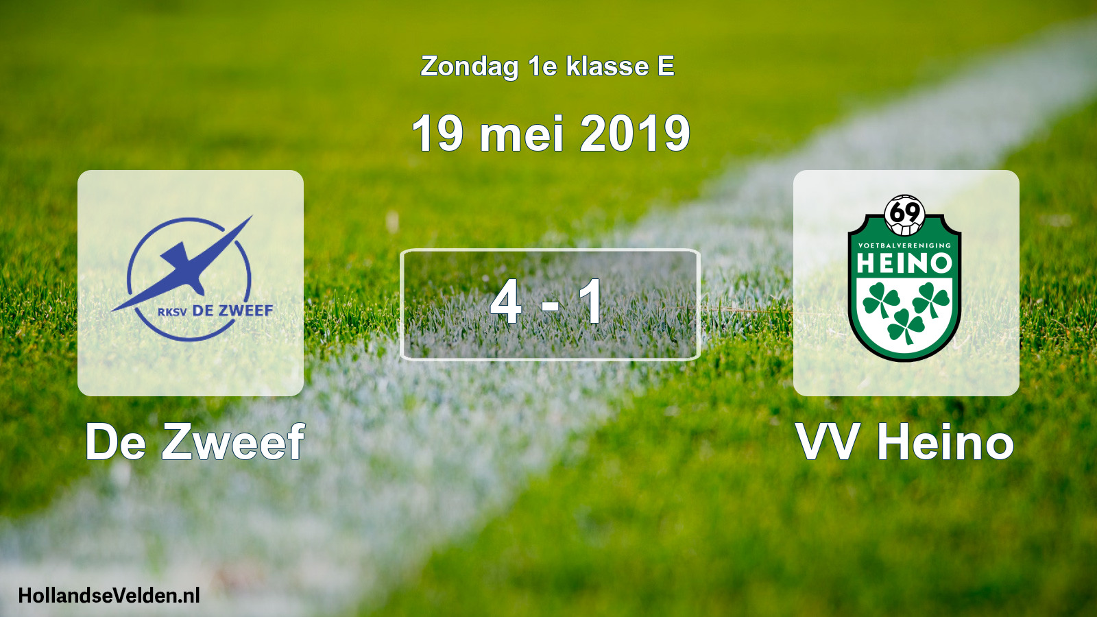 Total number of matches played: De Zweef - VV Heino 4 - 1 (19 May 2019)