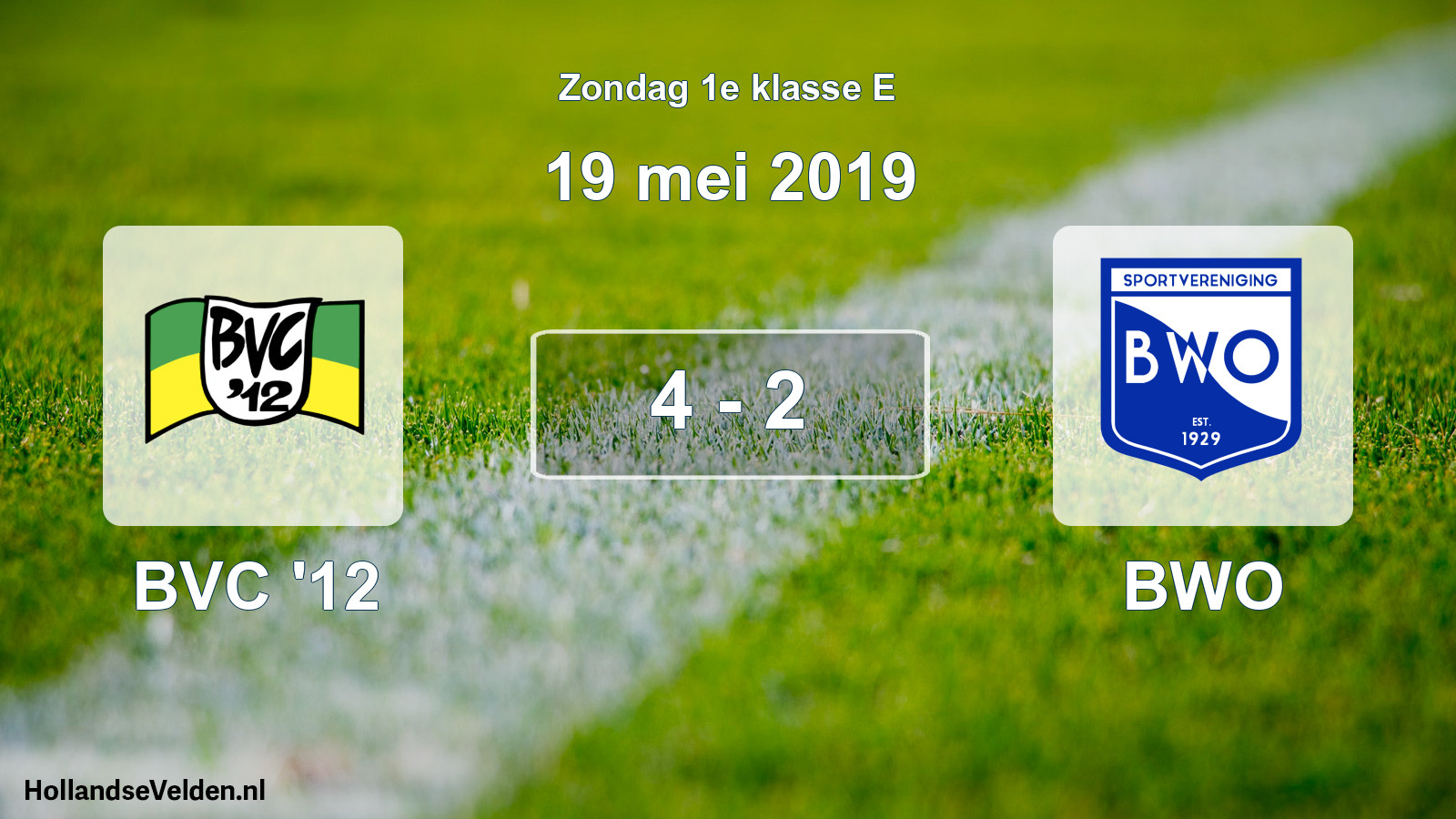 Total number of matches played: BVC '12 - BWO 4 - 2 (19 May 2019)