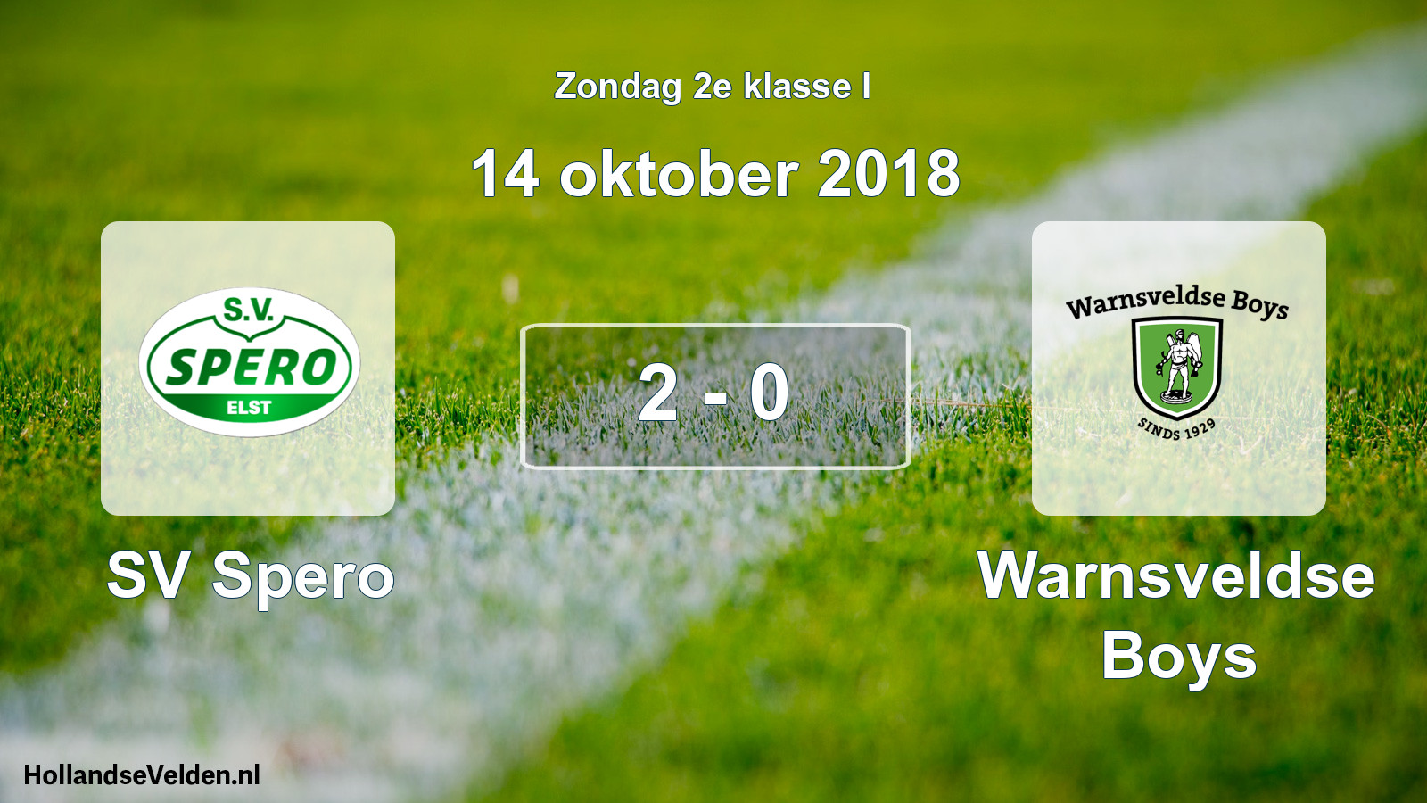 Total number of matches played: SV Spero - Warnsveldse Boys 2 - 0 (14 October 2018)