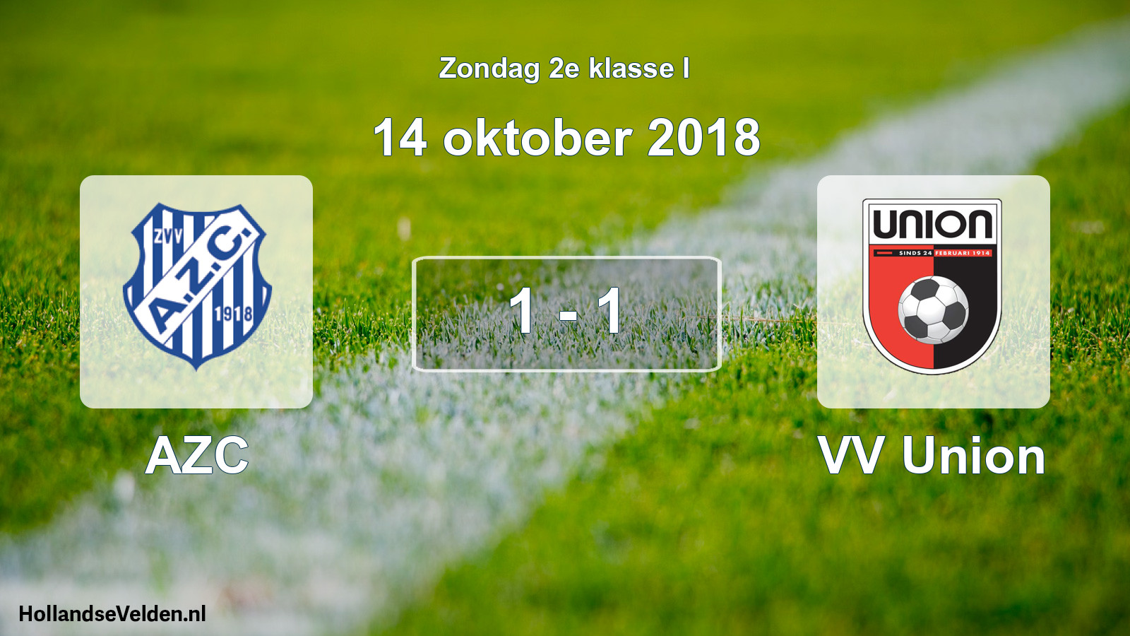 Total number of matches played: AZC - VV Union 1 - 1 (14 October 2018)