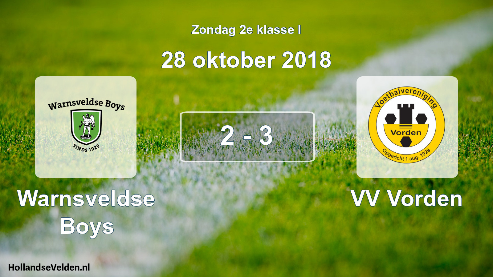 Total number of matches played: Warnsveldse Boys - VV Vorden 2 - 3 (28 October 2018)