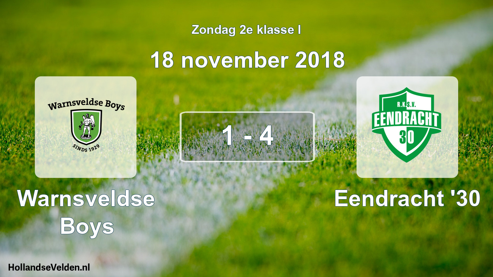 Total number of matches played: Warnsveldse Boys - Eendracht '30 1 - 4 (18 November 2018)