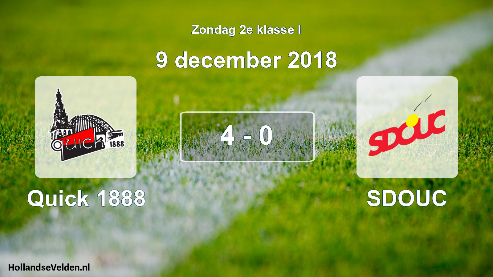 Total number of matches played: Quick 1888 - SDOUC 4 - 0 (9 December 2018)