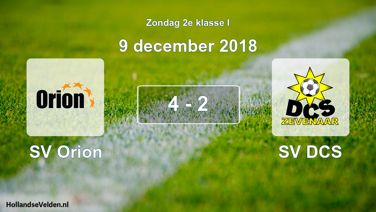 Total number of matches played: SV Orion - SV DCS 4 - 2 (9 December 2018)