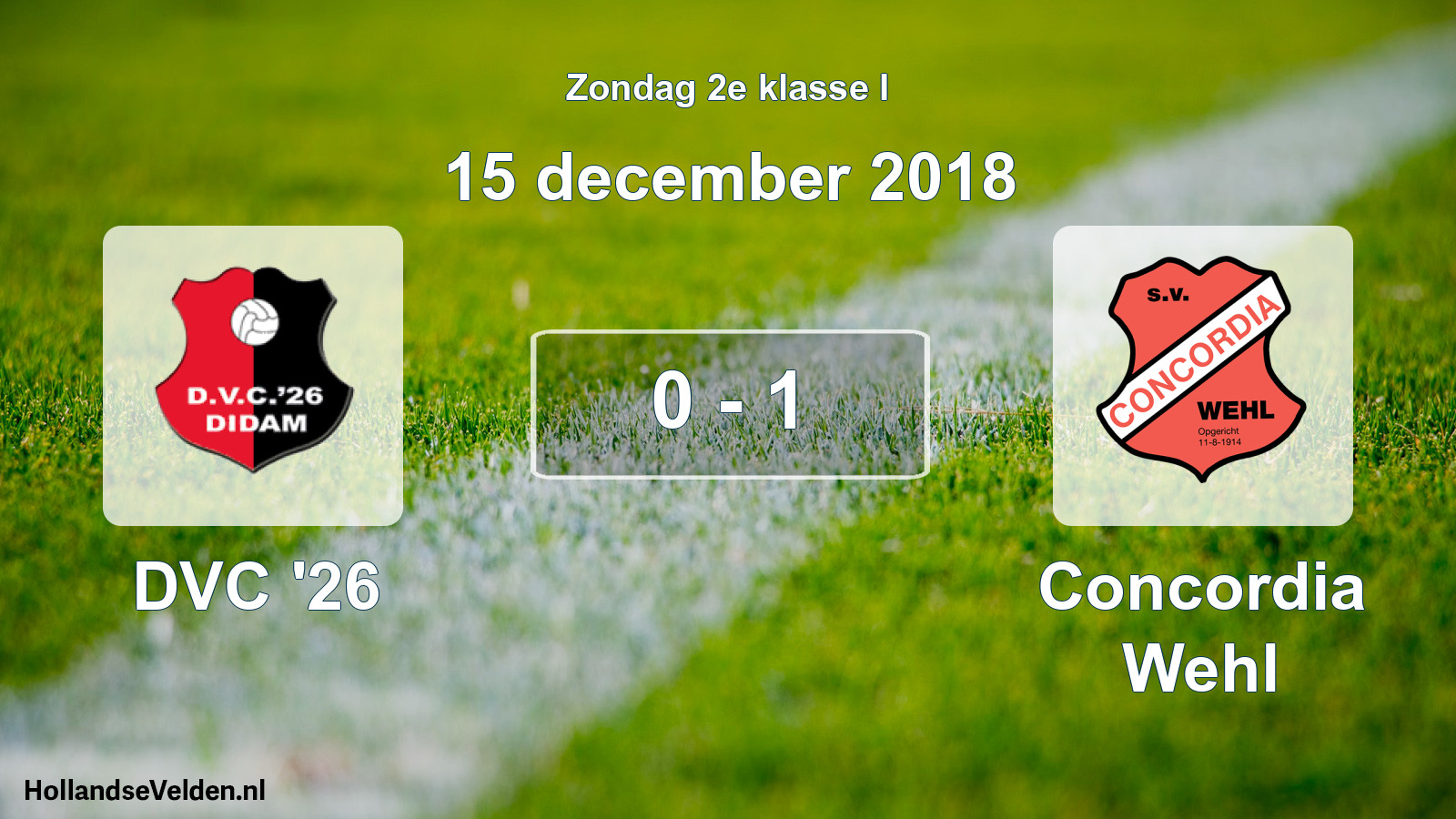 Total number of matches played: DVC '26 - Concordia Wehl 0 - 1 (15 December 2018)