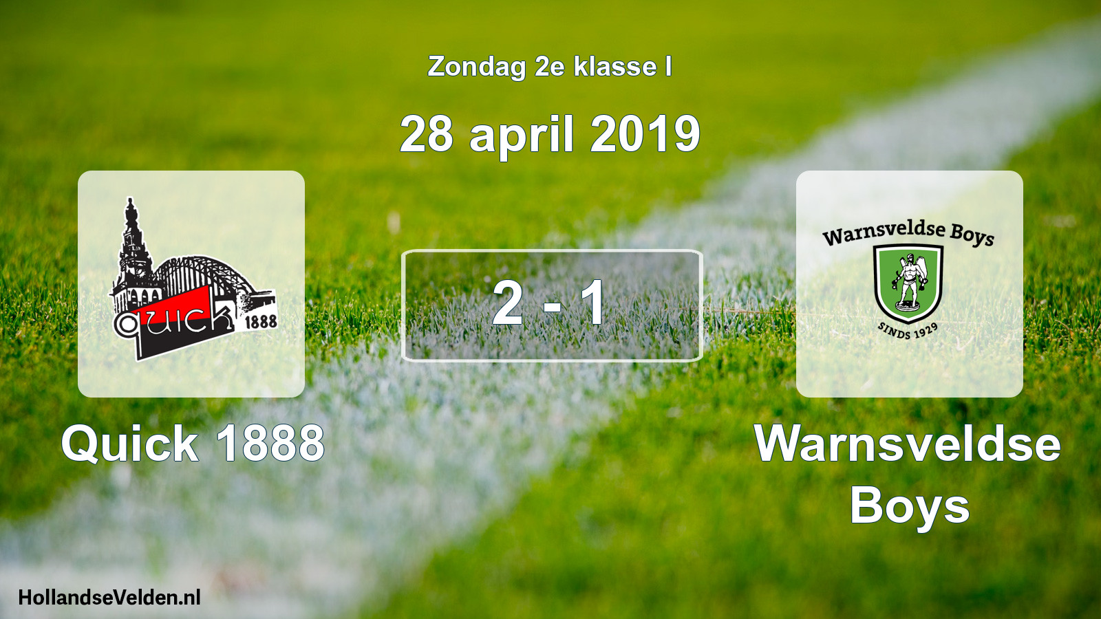 Total number of matches played: Quick 1888 - Warnsveldse Boys 2 - 1 (28 April 2019)