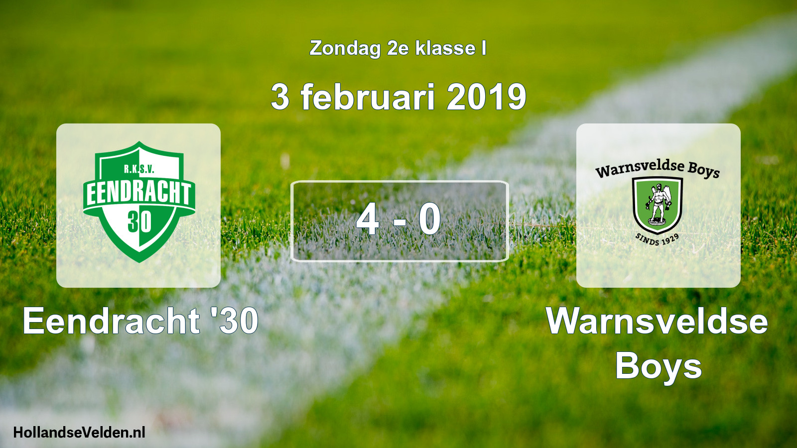 Total number of matches played: Eendracht '30 - Warnsveldse Boys 4 - 0 (3 February 2019)