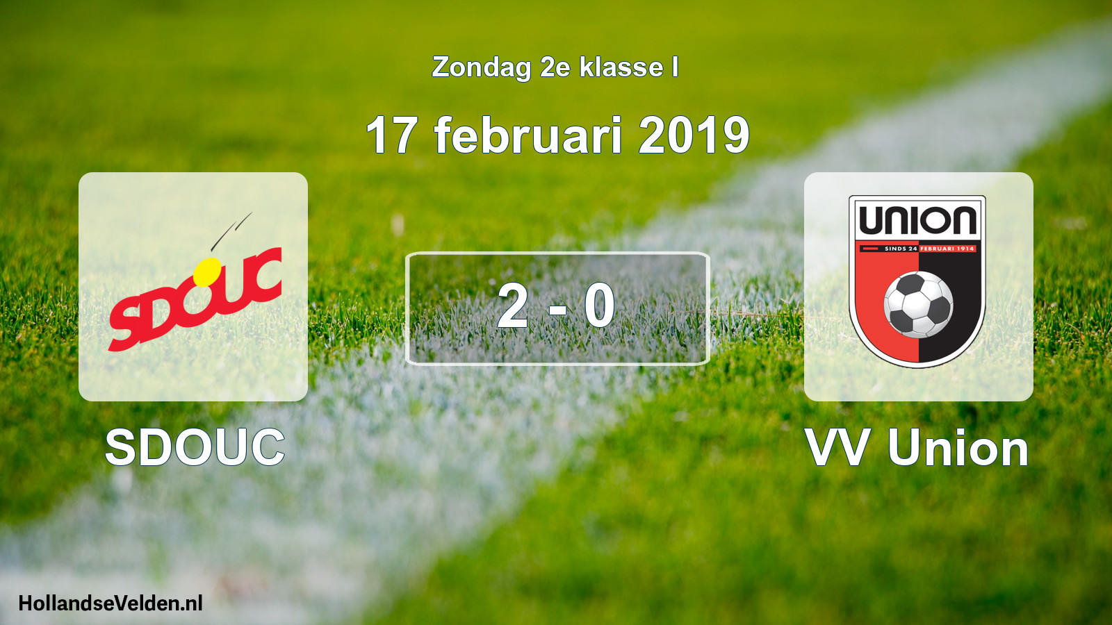 Total number of matches played: SDOUC - VV Union 2 - 0 (17 February 2019)