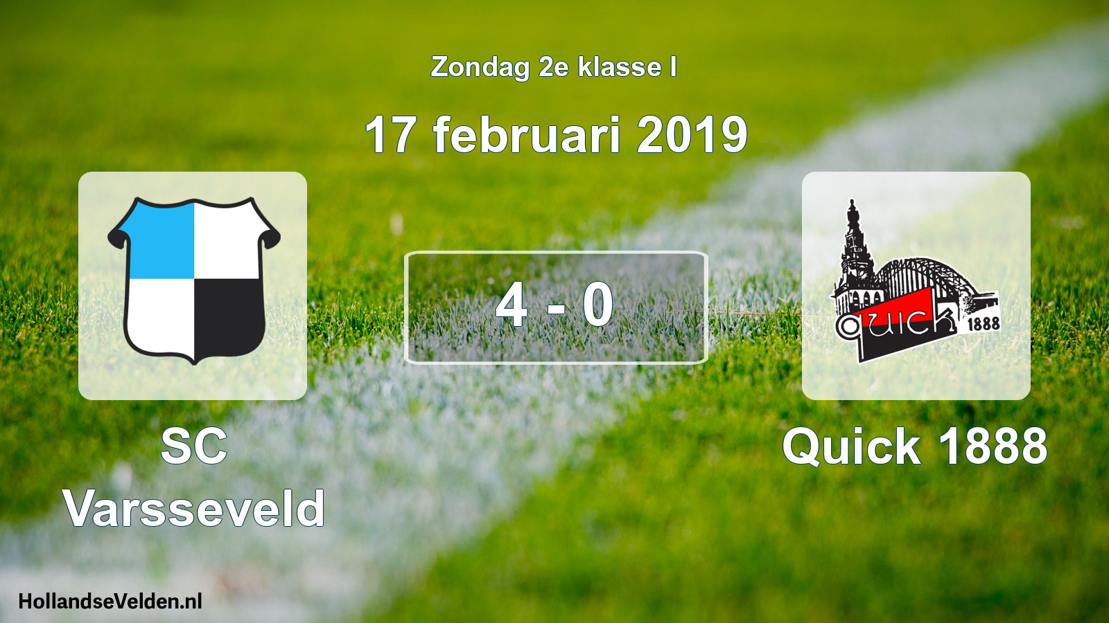 Total number of matches played: SC Varsseveld - Quick 1888 4 - 0 (17 February 2019)