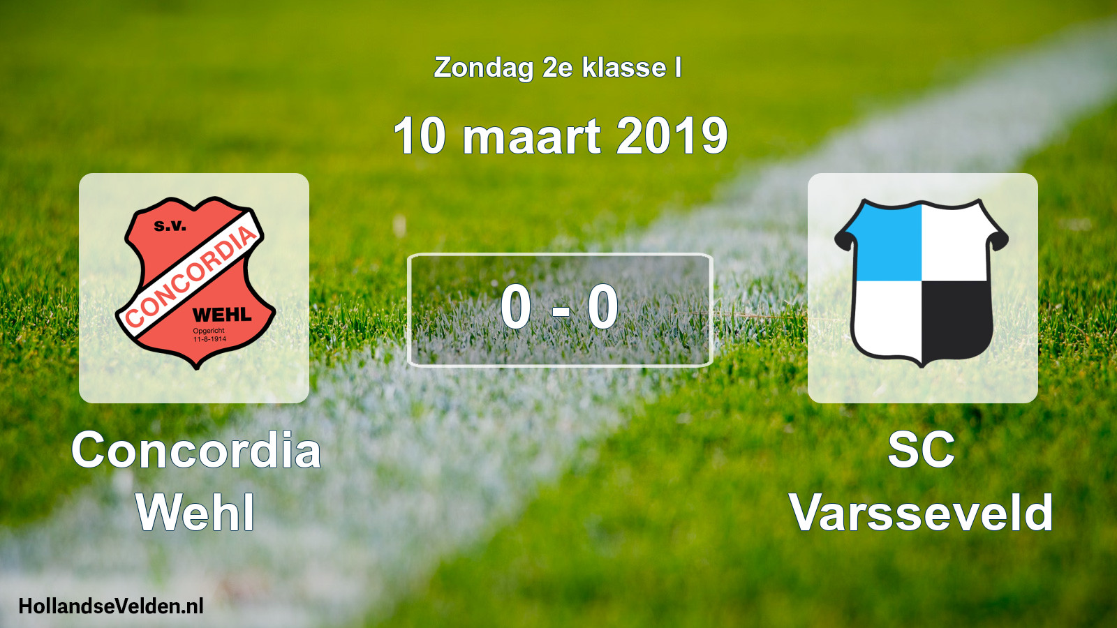Total number of matches played: Concordia Wehl - SC Varsseveld 0 - 0 (10 March 2019)