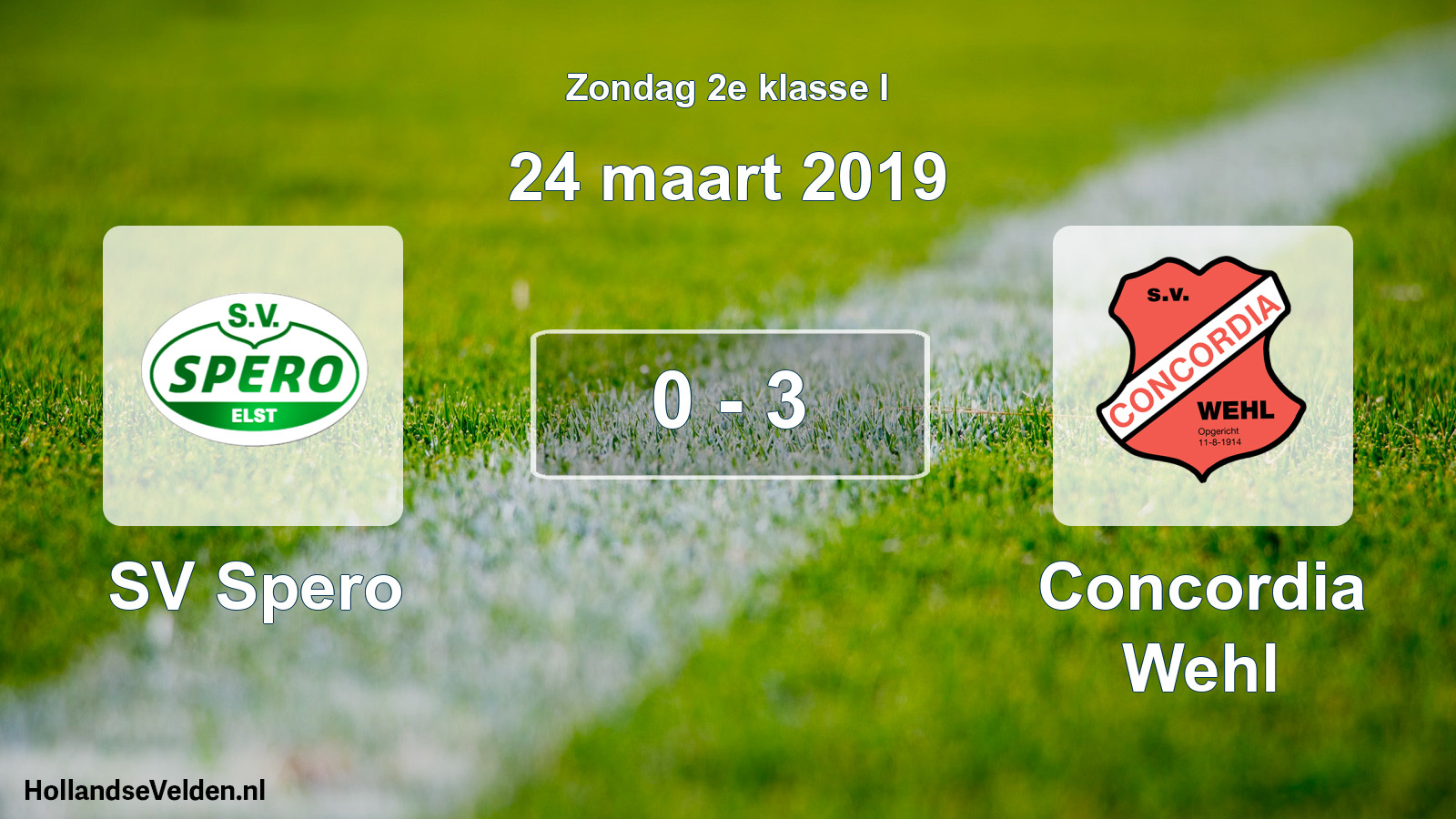 Total number of matches played: SV Spero - Concordia Wehl 0 - 3 (24 March 2019)