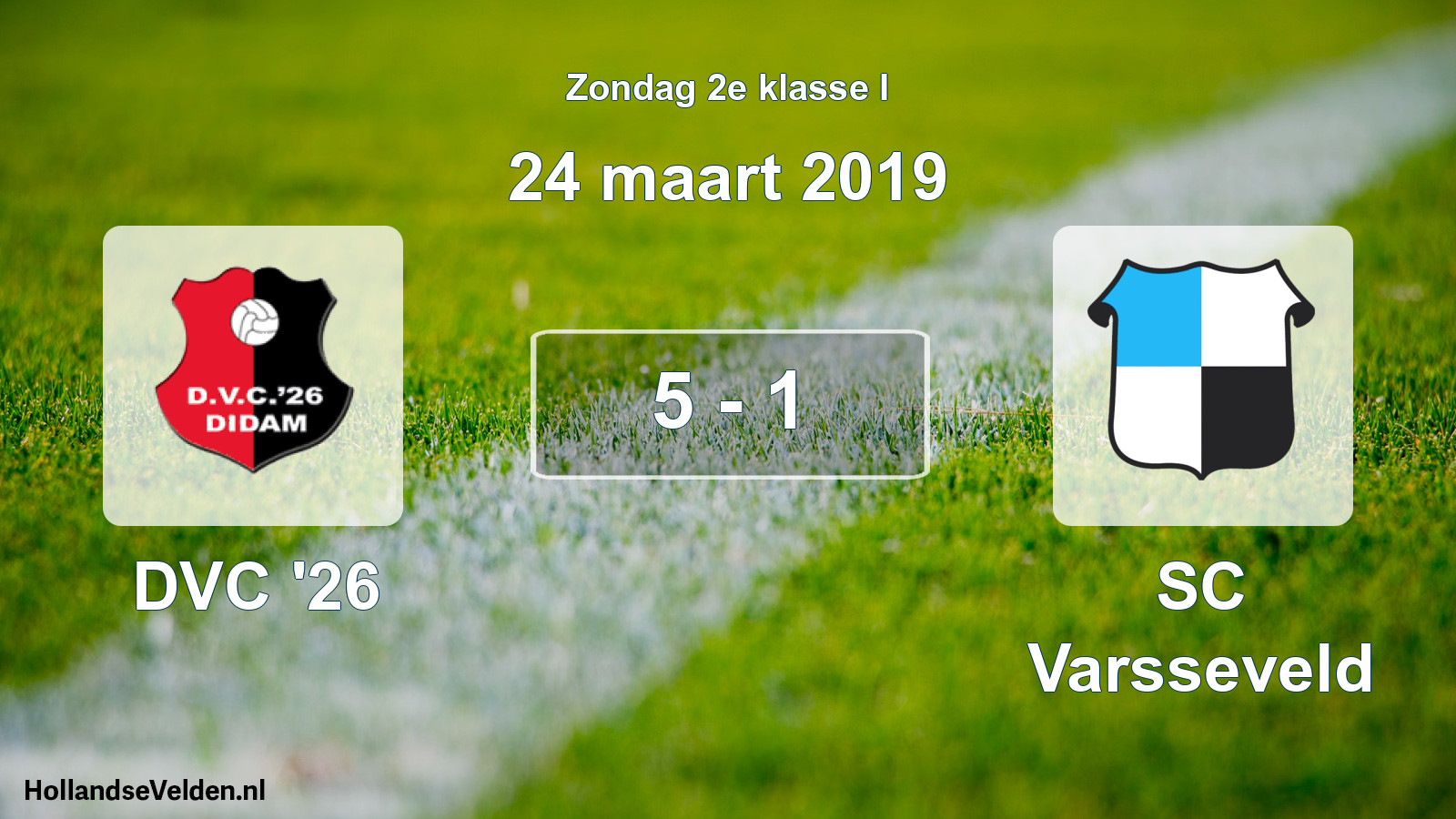 Total number of matches played: DVC '26 - SC Varsseveld 5 - 1 (24 March 2019)