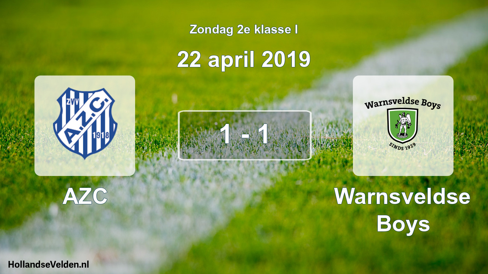 Total number of matches played: AZC - Warnsveldse Boys 1 - 1 (22 April 2019)