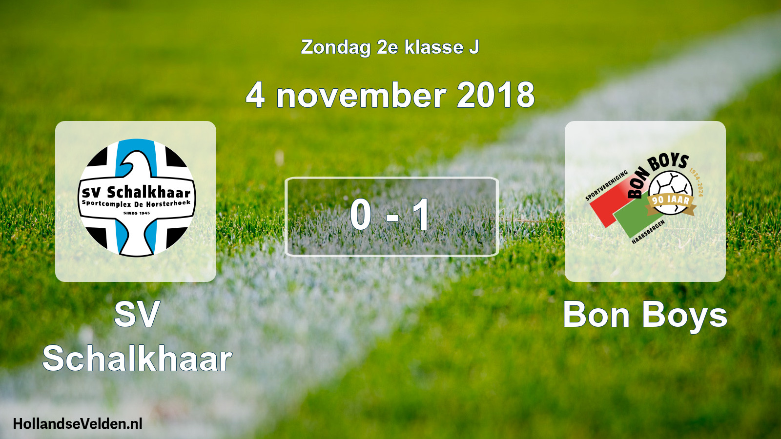 Total number of matches played: SV Schalkhaar - Bon Boys 0 - 1 (4 November 2018)
