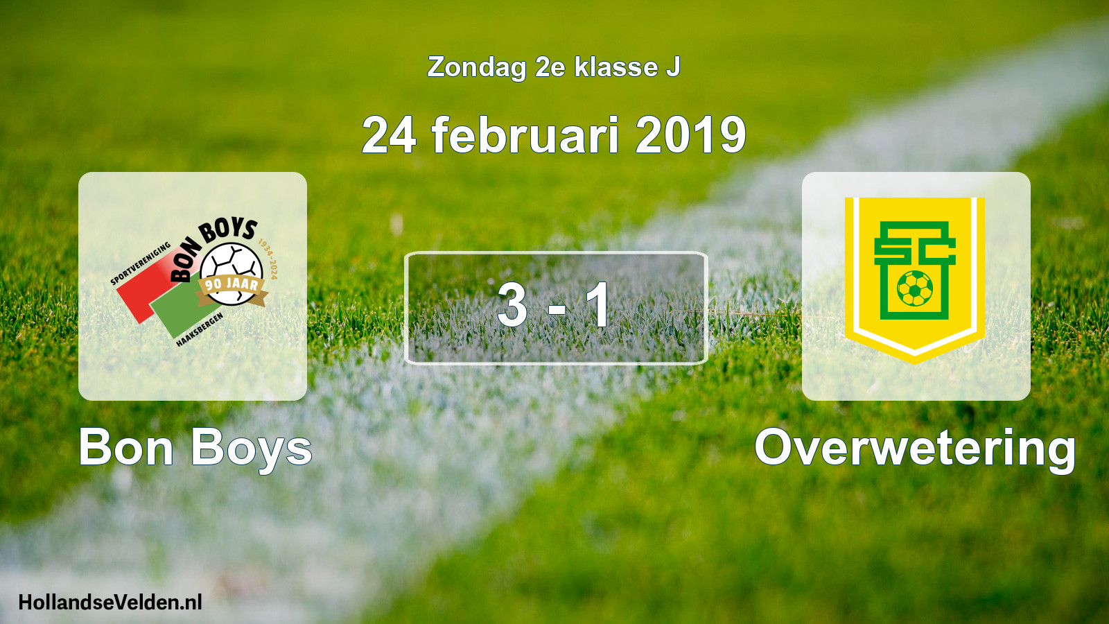 Total number of matches played: Bon Boys - Overwetering 3 - 1 (24 February 2019)