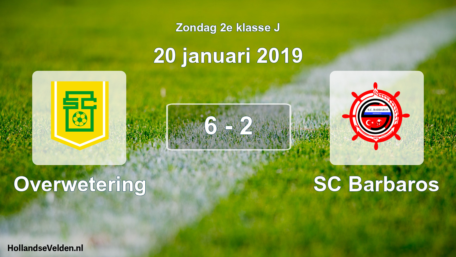 Total number of matches played: Overwetering - SC Barbaros 6 - 2 (20 January 2019)