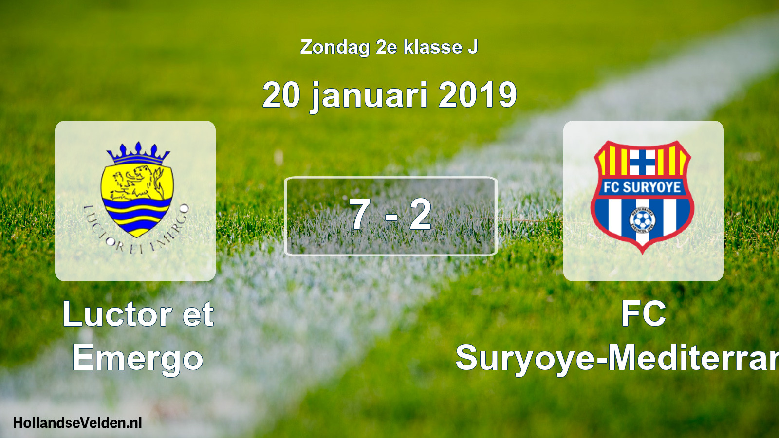 Total number of matches played: Luctor et Emergo - FC Suryoye-Mediterraneo 7 - 2 (20 January 2019)