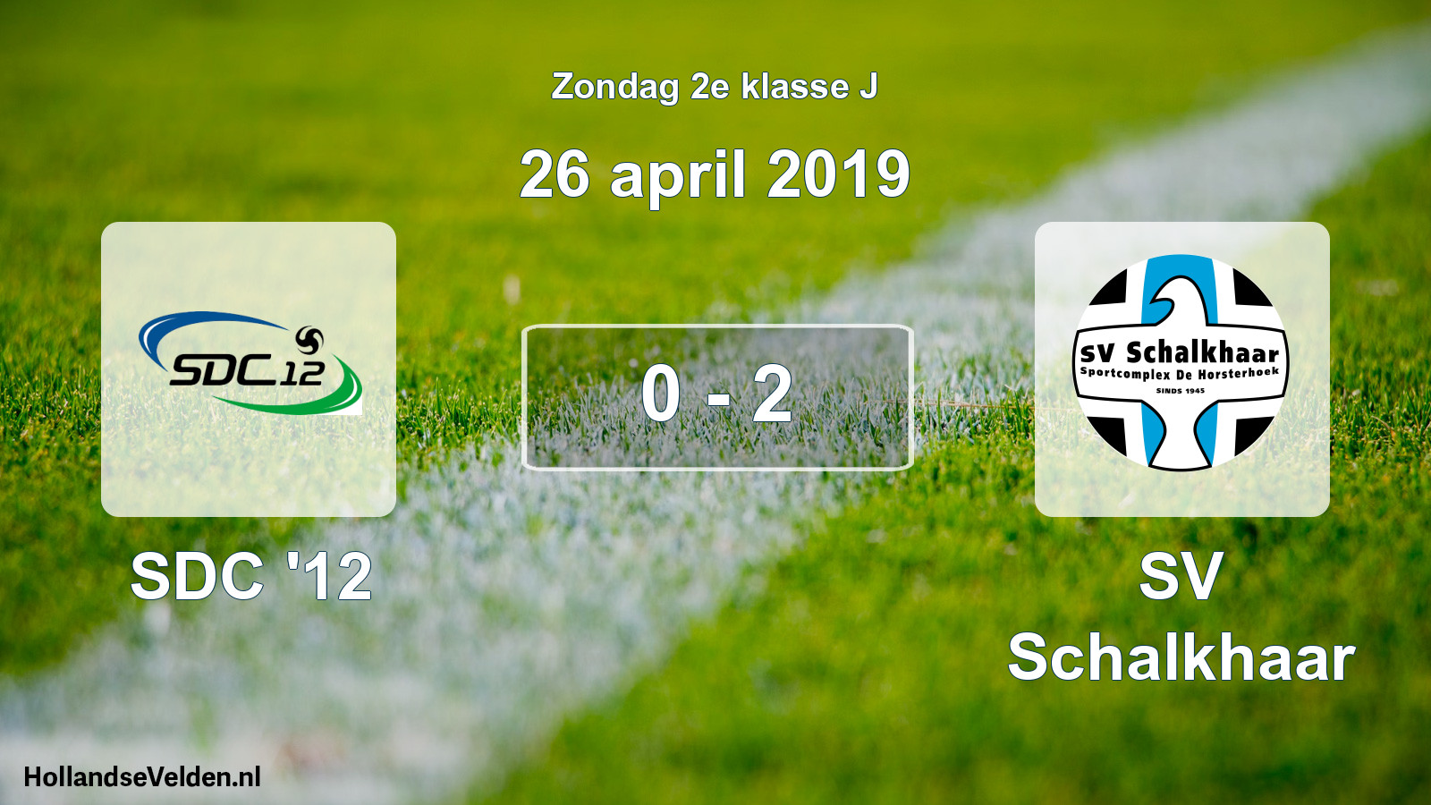 Total number of matches played: SDC '12 - SV Schalkhaar 0 - 2 (26 April 2019)