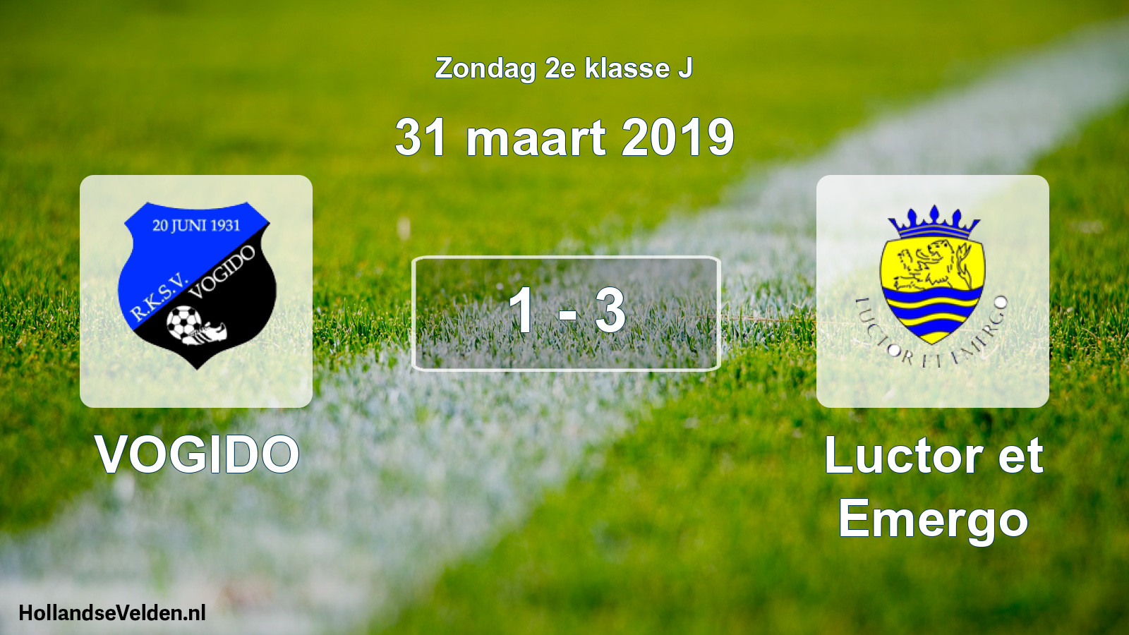 Total number of matches played: VOGIDO - Luctor et Emergo 1 - 3 (31 March 2019)