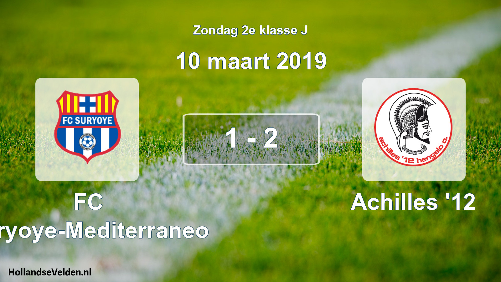 Total number of matches played: FC Suryoye-Mediterraneo - Achilles '12 1 - 2 (10 March 2019)